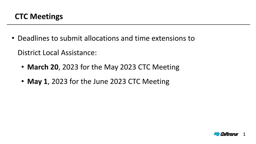ctc meetings