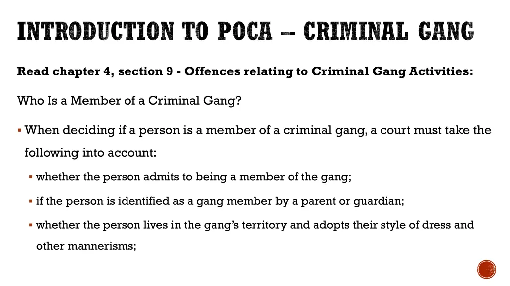 introduction to poca criminal gang 1