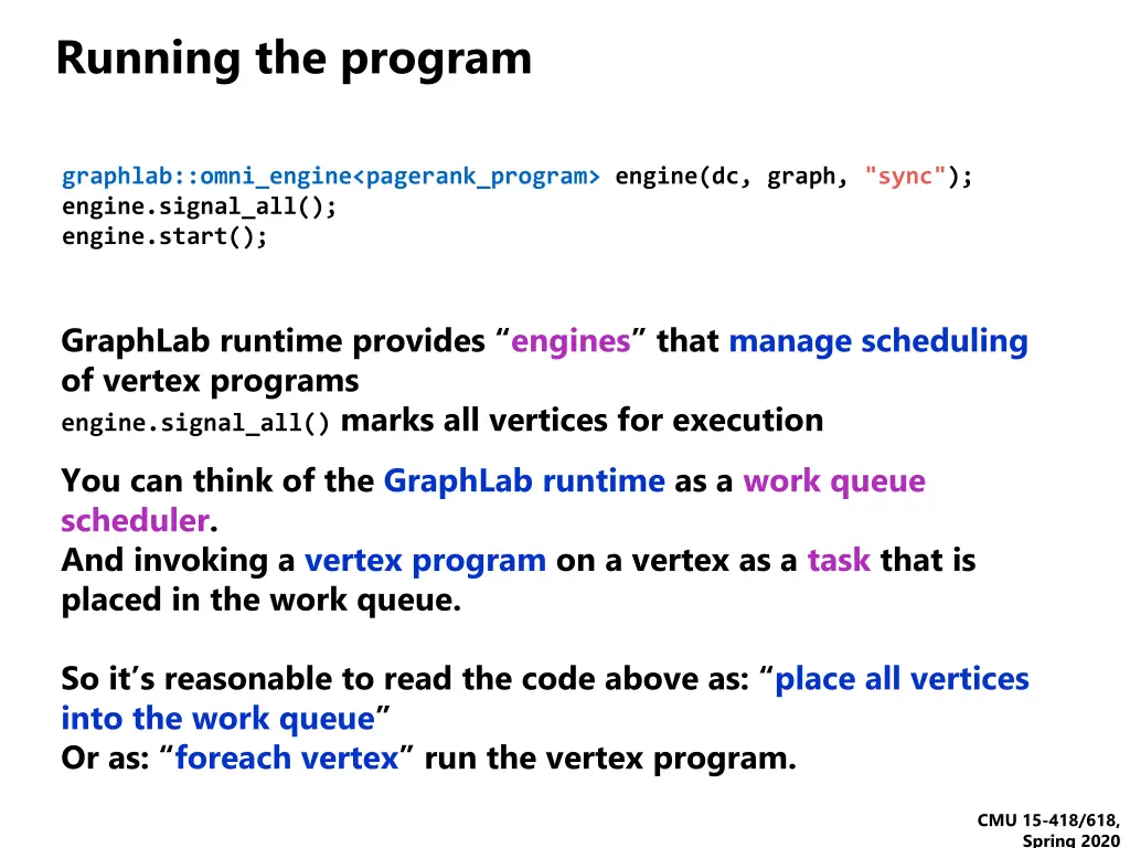 running the program