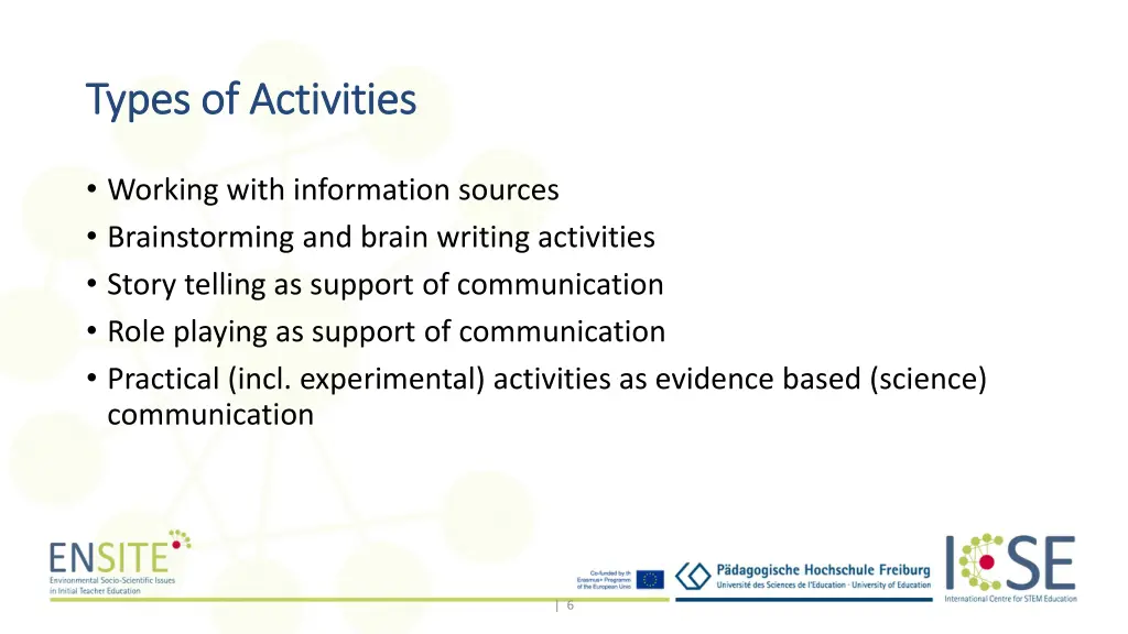 types of activities types of activities