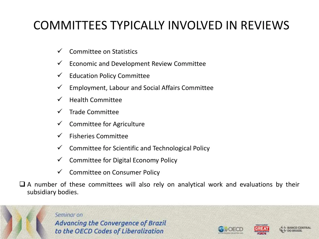 committees typically involved in reviews 1