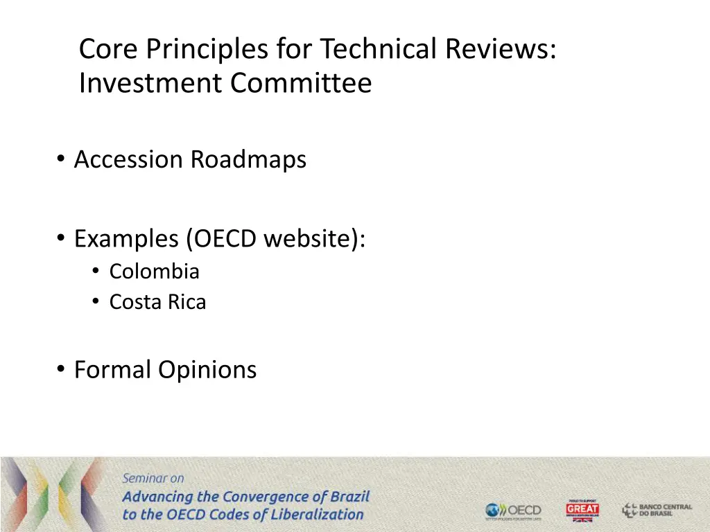 core principles for technical reviews investment