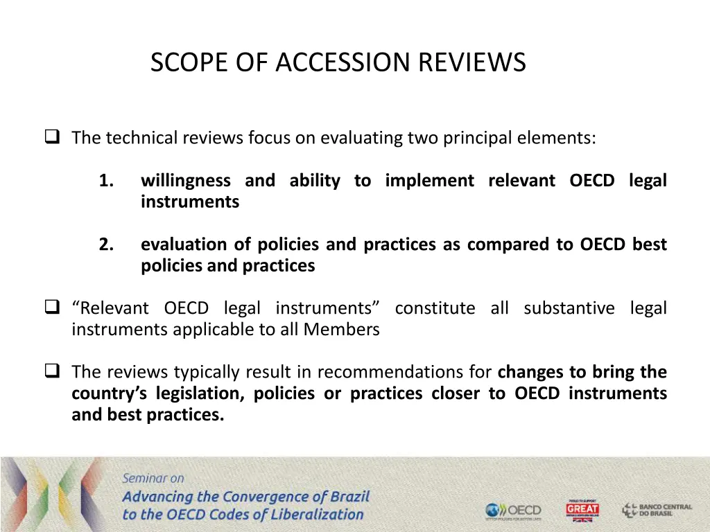 scope of accession reviews