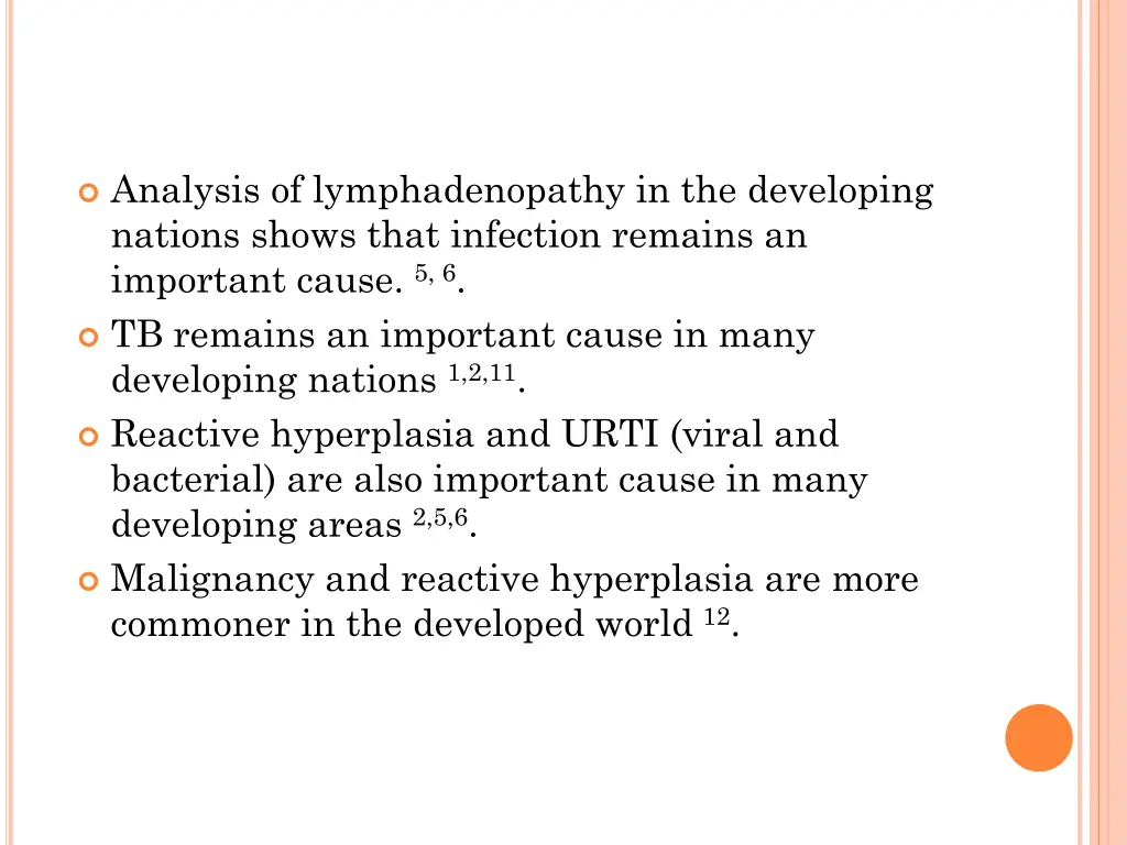 analysis of lymphadenopathy in the developing