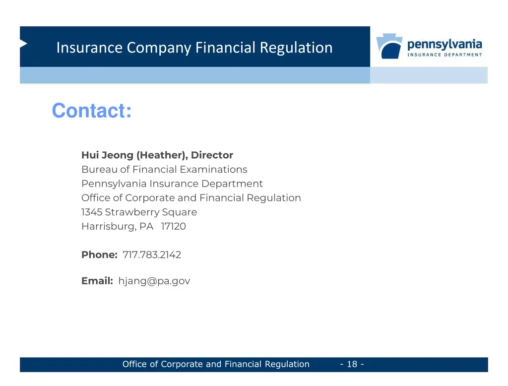 insurance company financial regulation 17