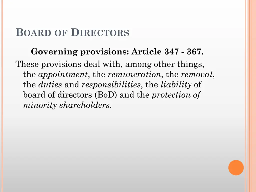 b oard of d irectors