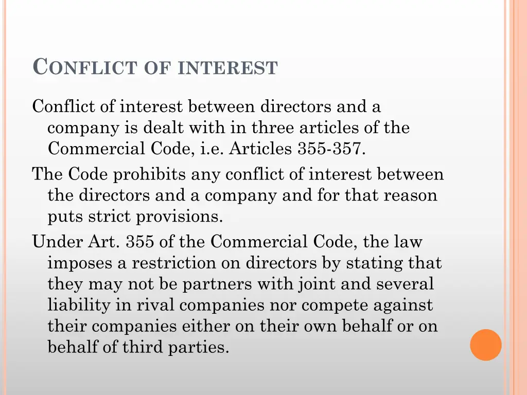 c onflict of interest