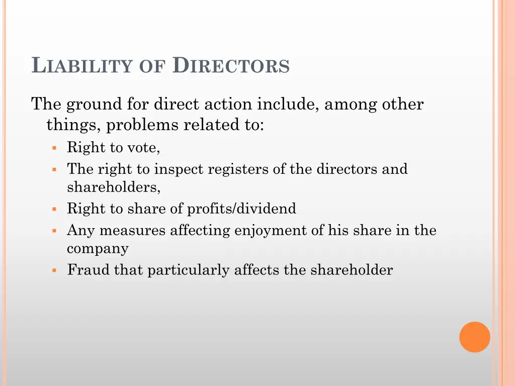 l iability of d irectors 6