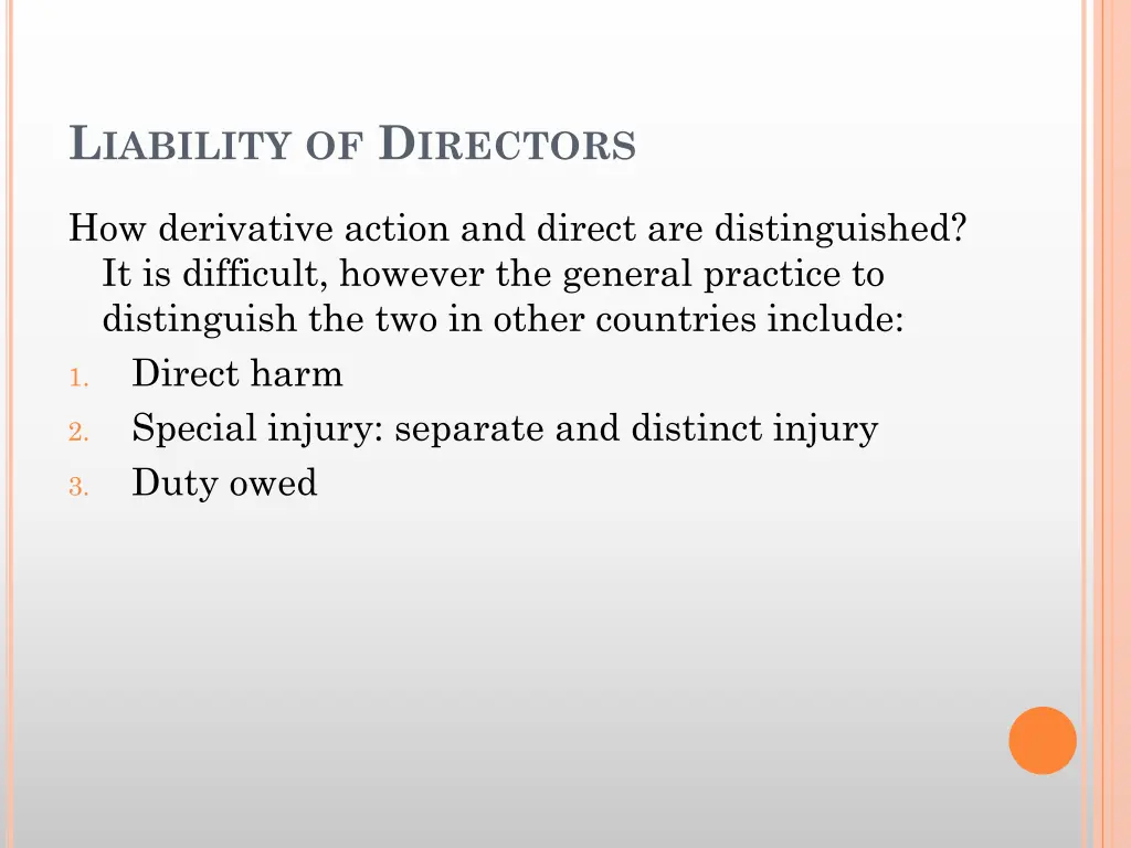 l iability of d irectors 7