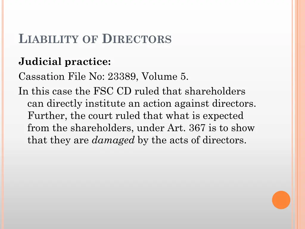 l iability of d irectors 8