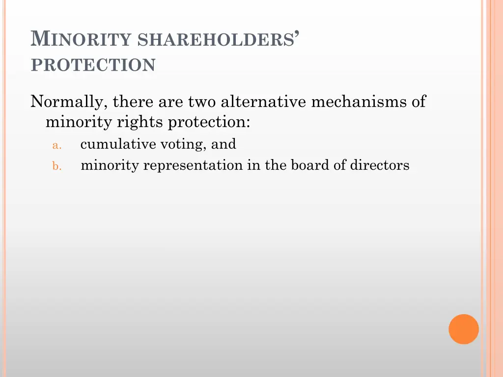 m inority shareholders protection 1