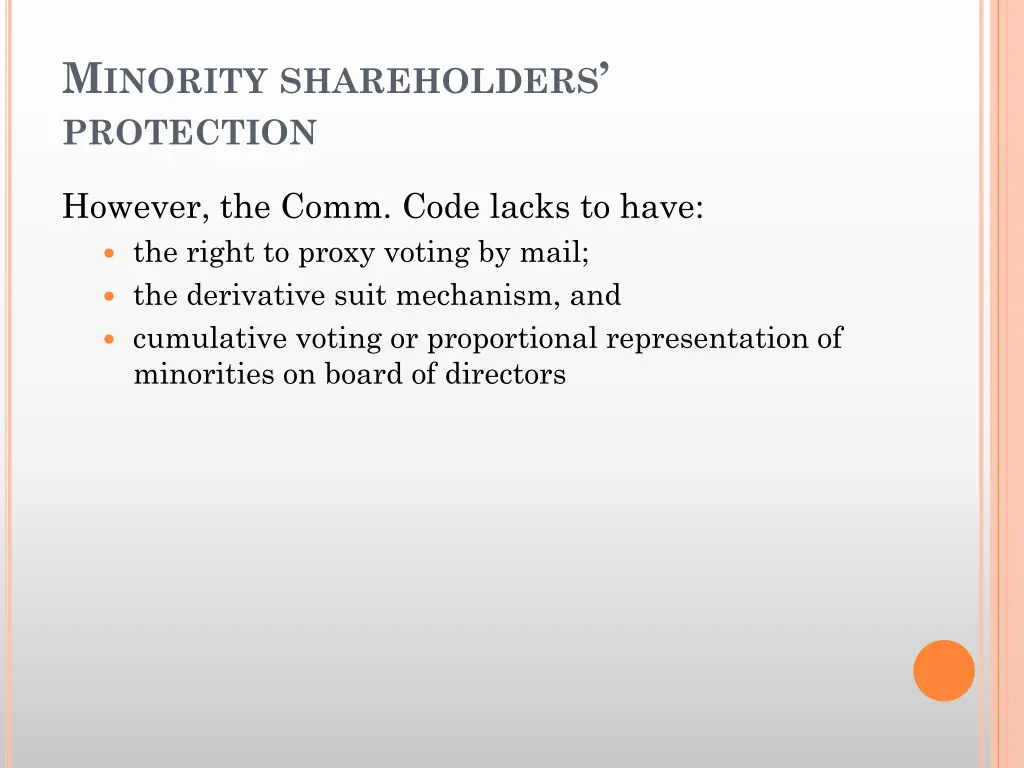 m inority shareholders protection 2