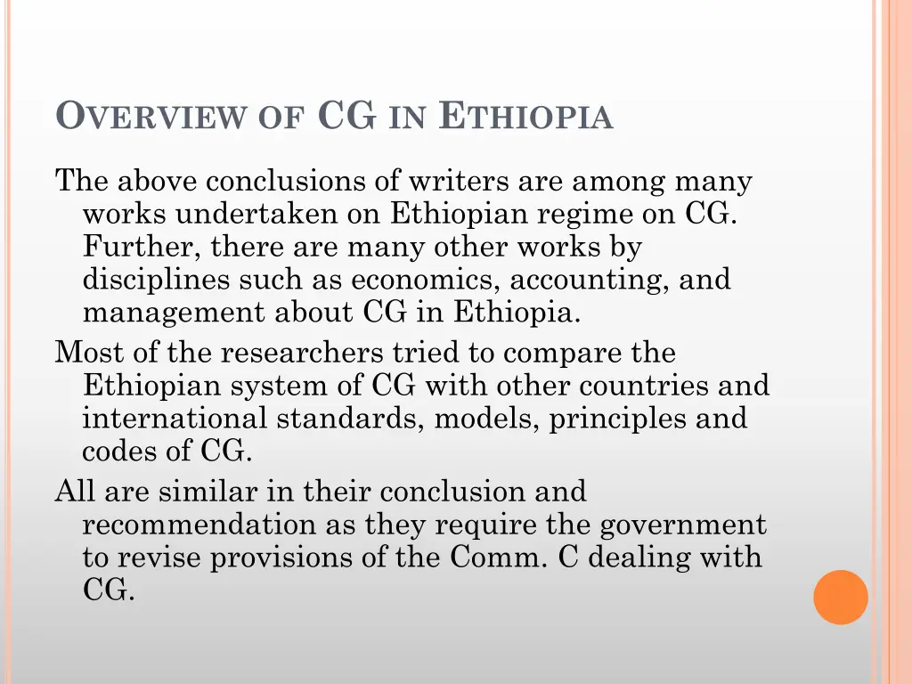 o verview of cg in e thiopia 3