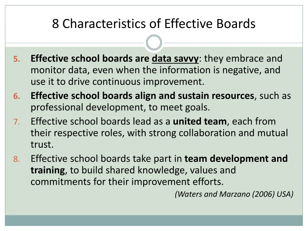 8 characteristics of effective boards 1