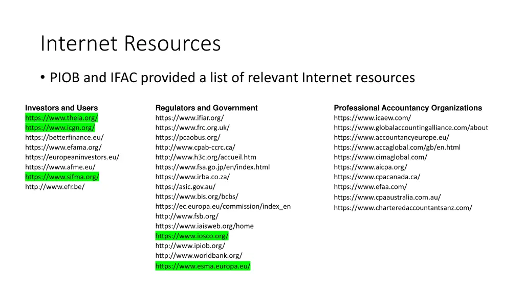 internet resources