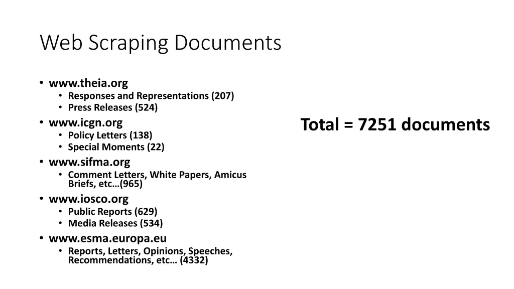 web scraping documents