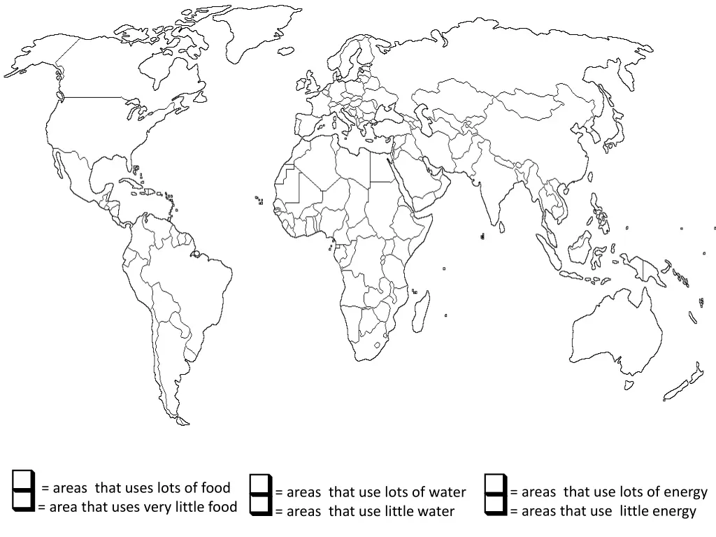 areas that uses lots of food area that uses very