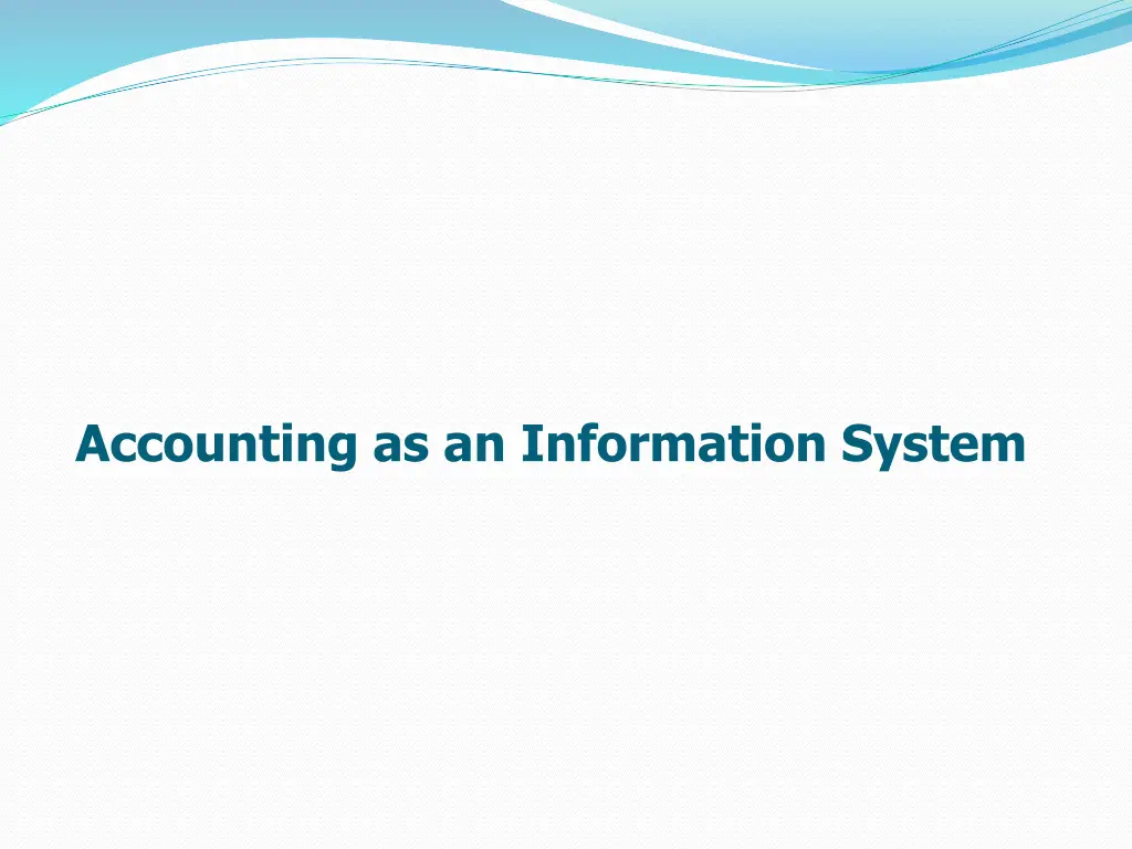 accounting as an information system