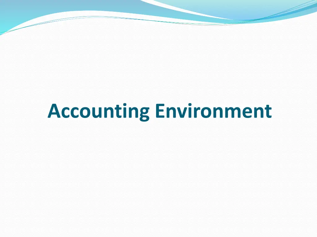 accounting environment