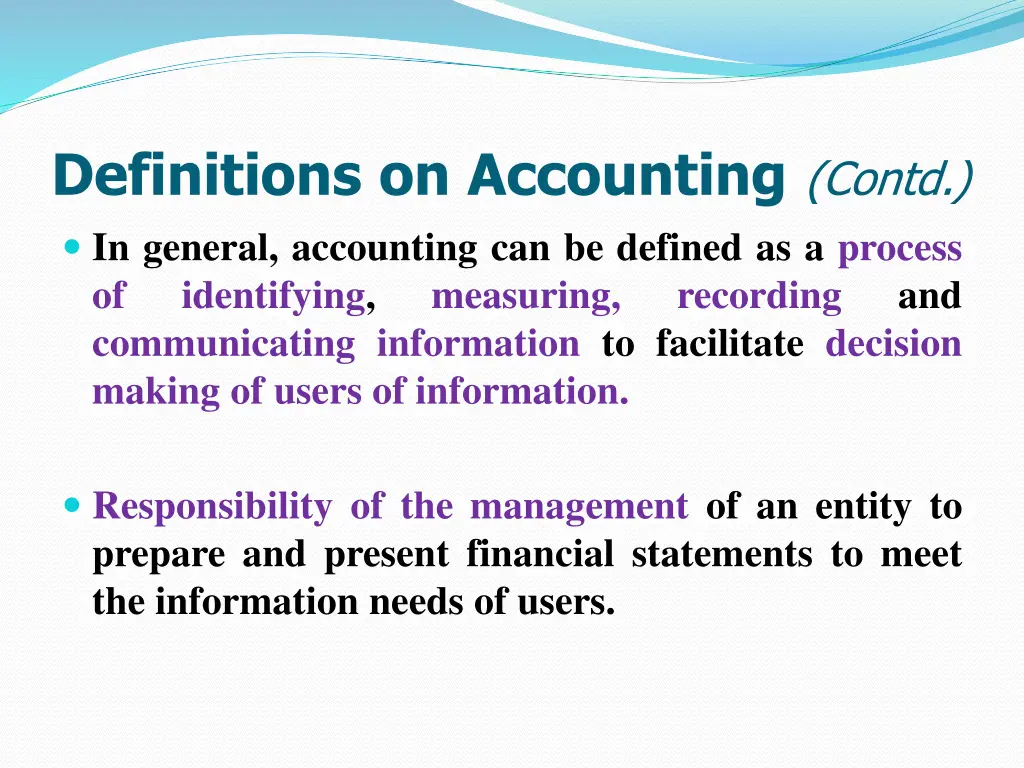 definitions on accounting contd in general