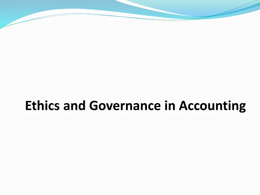 ethics and governance in accounting
