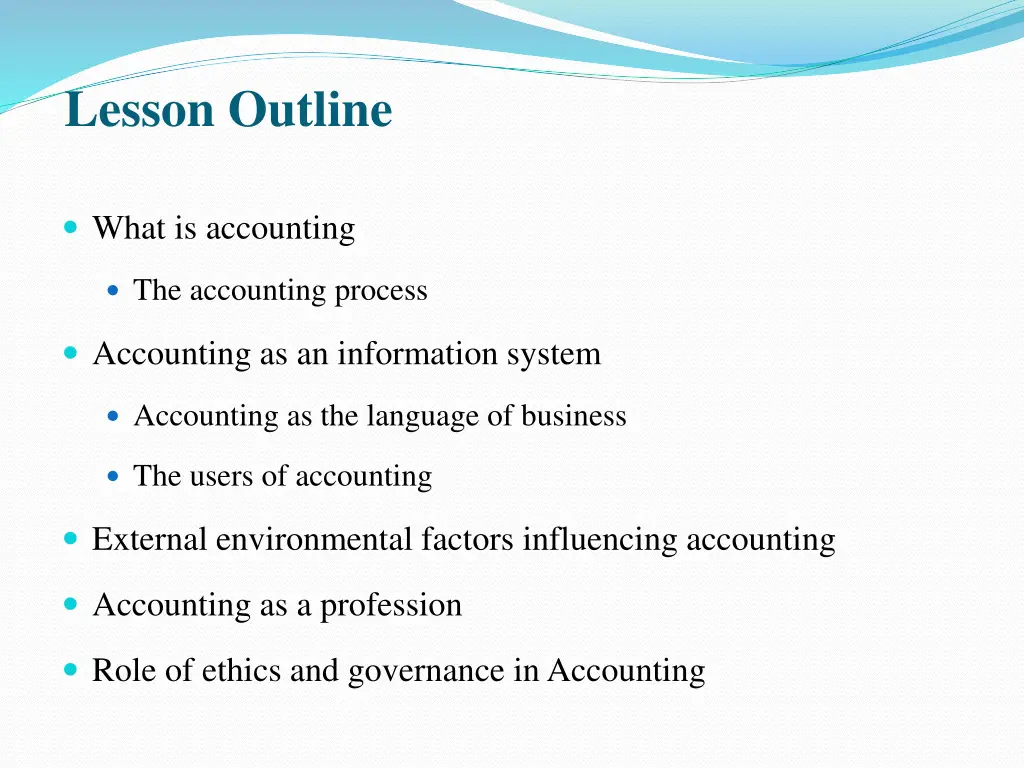 lesson outline
