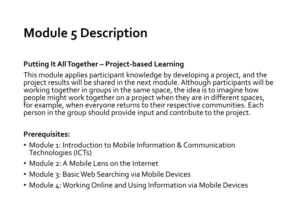 module 5 description