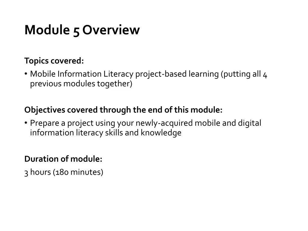 module 5 overview