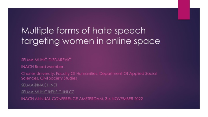 multiple forms of hate speech targeting women