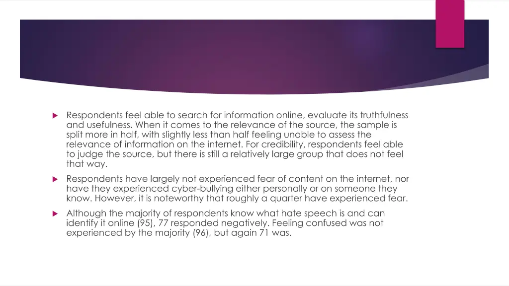respondents feel able to search for information