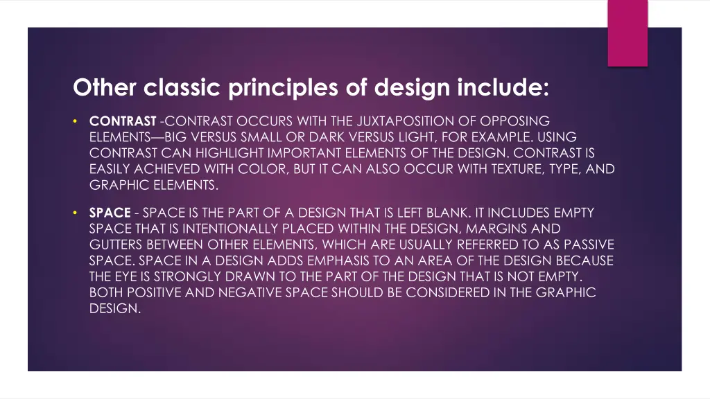 other classic principles of design include 1