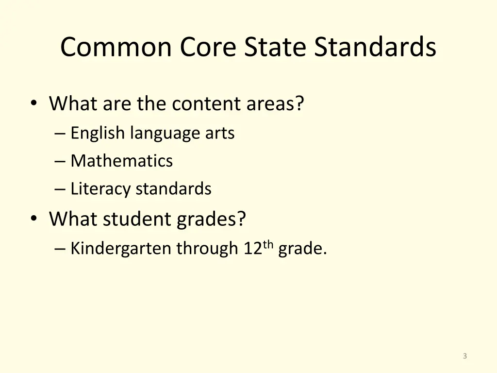 common core state standards