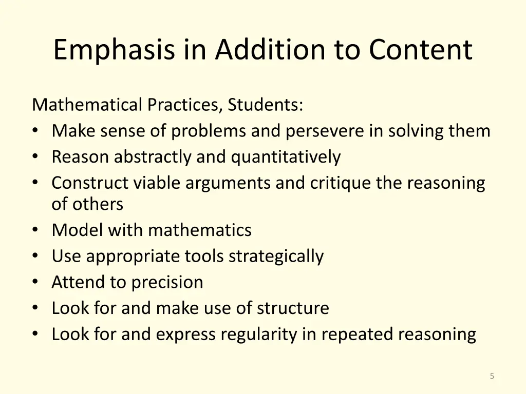 emphasis in addition to content 1