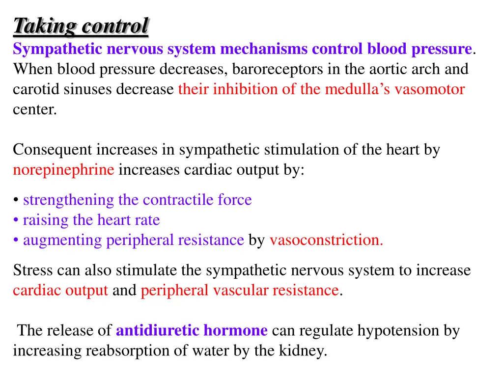 taking control sympathetic nervous system