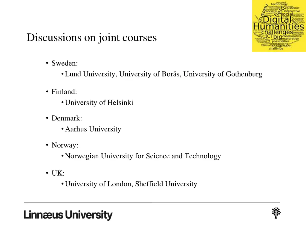 discussions on joint courses