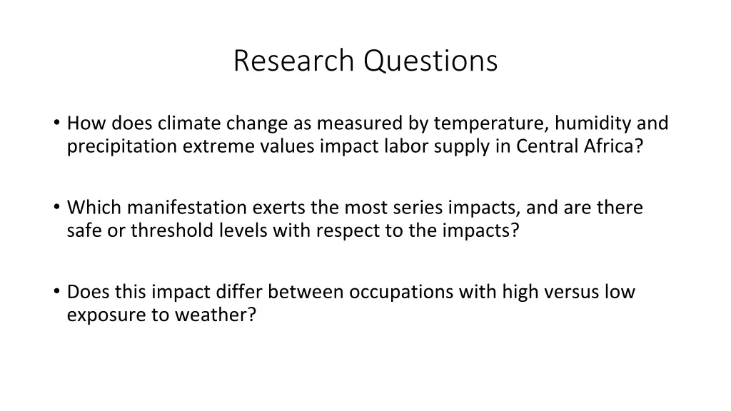 research questions