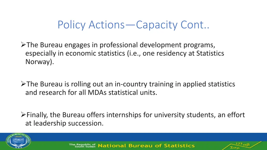 policy actions capacity cont