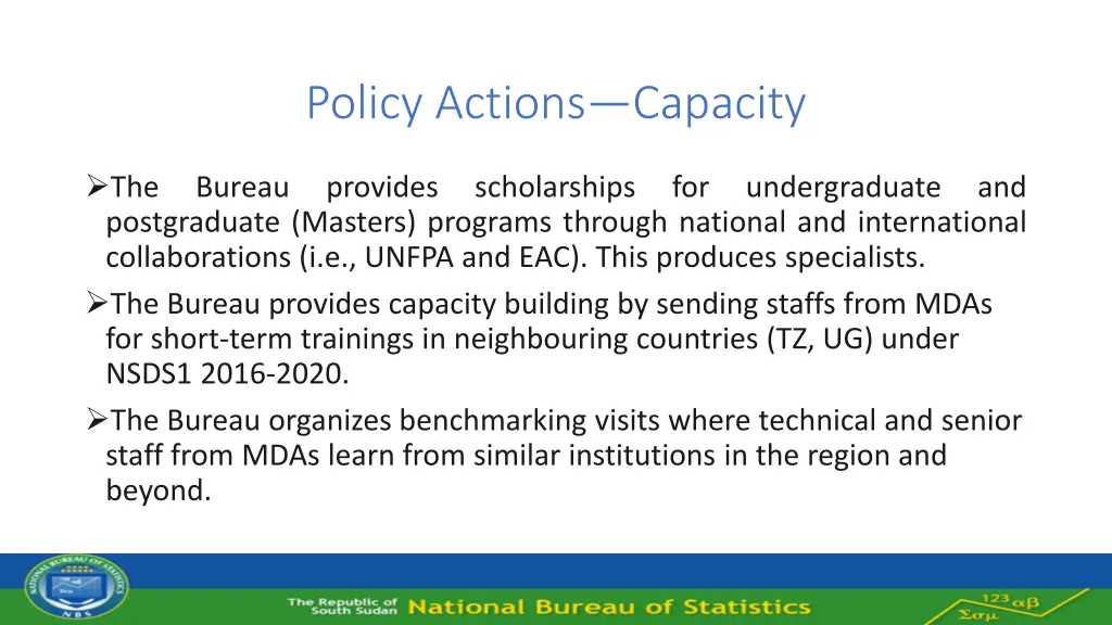 policy actions capacity