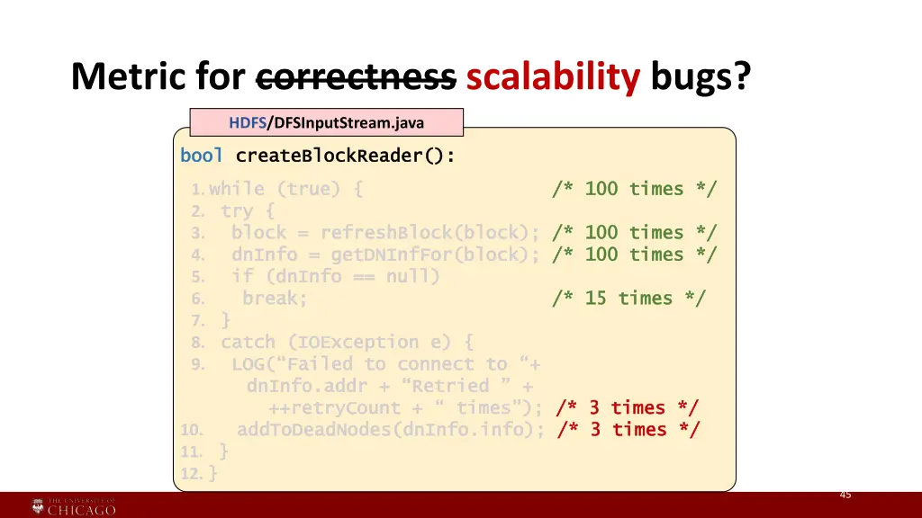 metric for correctness scalability bugs 1