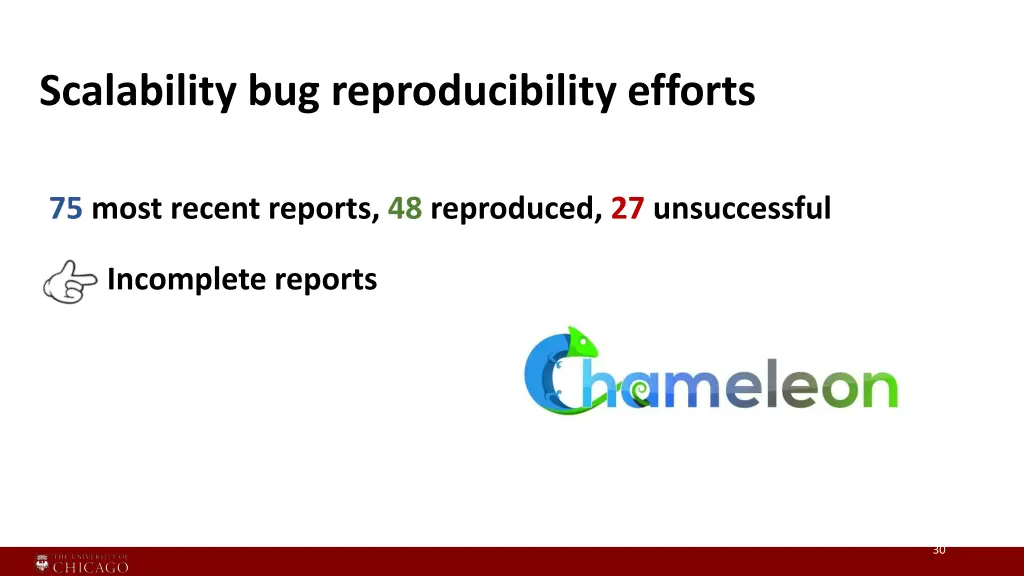 scalability bug reproducibility efforts 1