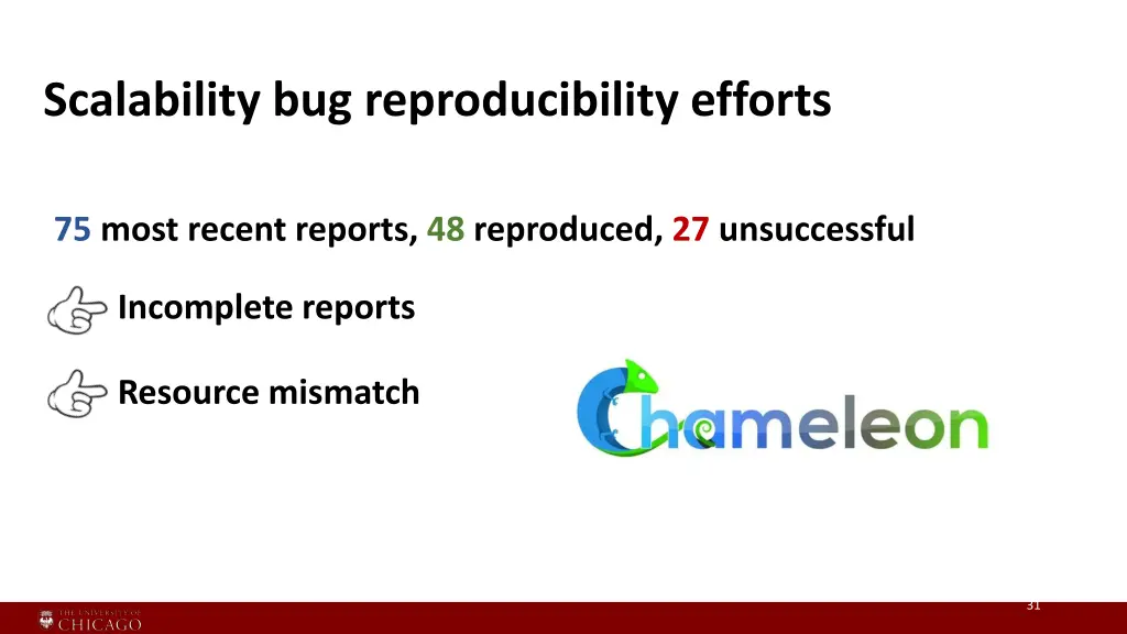 scalability bug reproducibility efforts 2