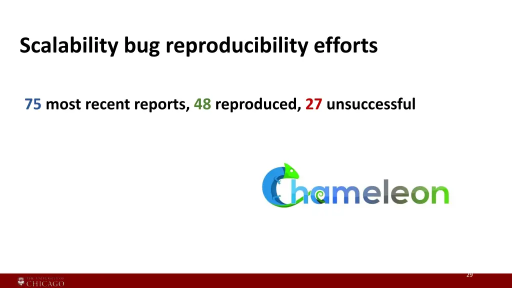 scalability bug reproducibility efforts