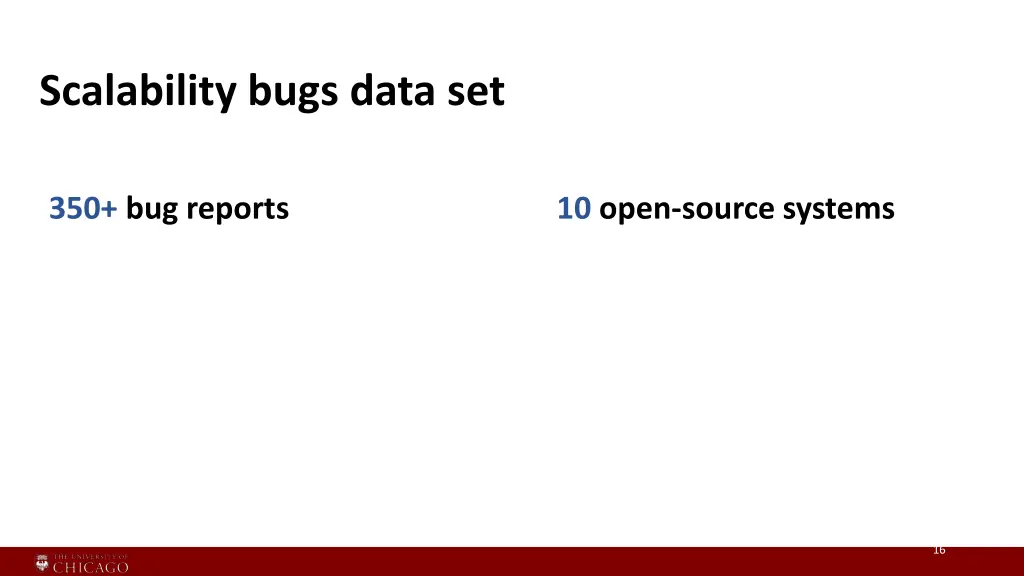 scalability bugs data set