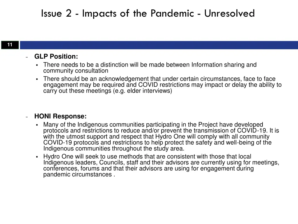 issue 2 impacts of the pandemic unresolved