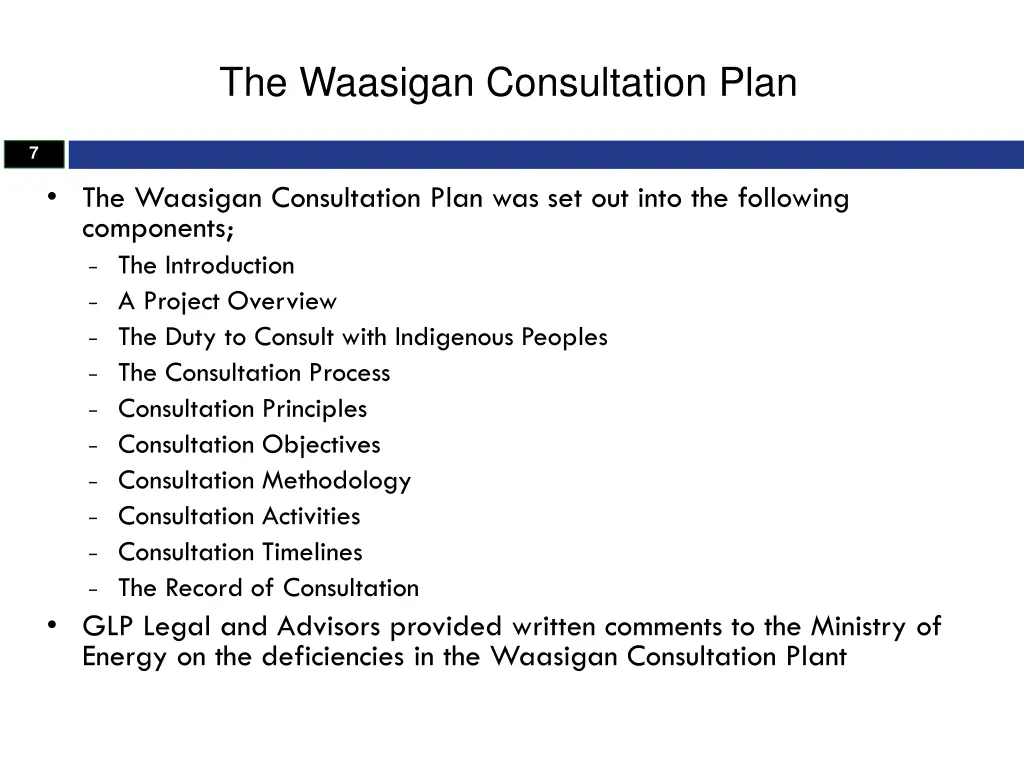 the waasigan consultation plan