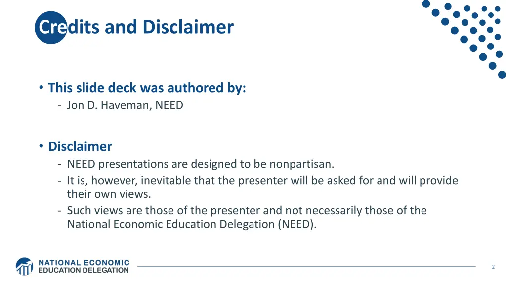 credits and disclaimer