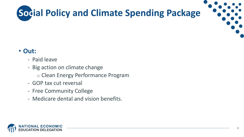 social policy and climate spending package 1