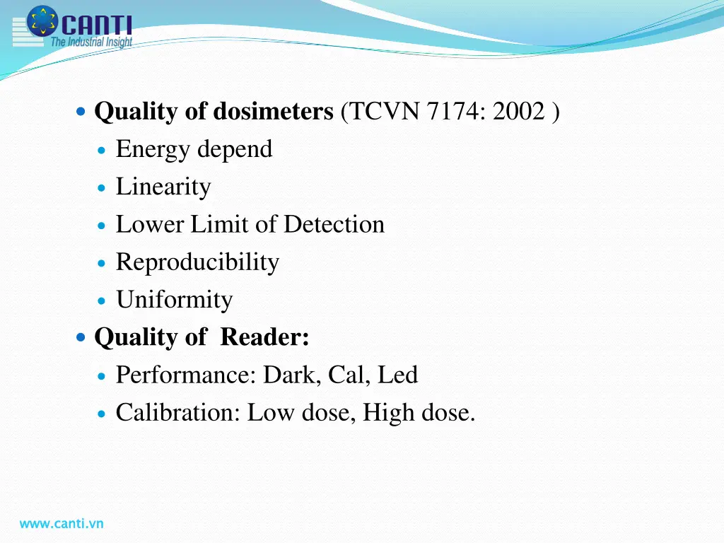 quality of dosimeters tcvn 7174 2002 energy