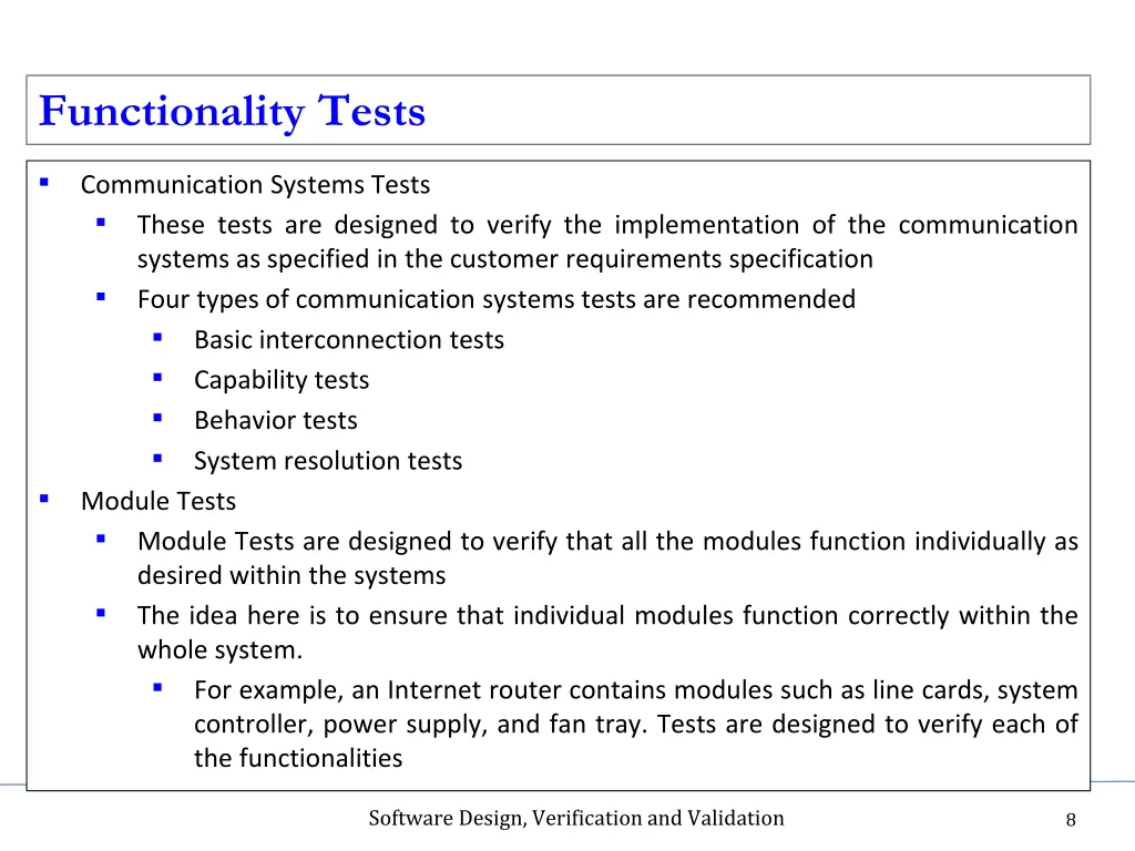 functionality tests 1