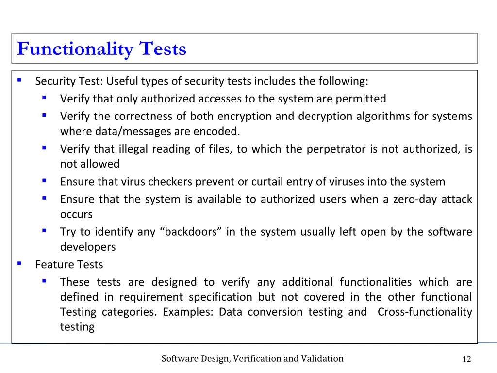 functionality tests 5